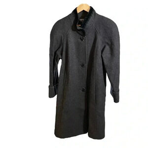 VGT JOFELD de Ball Valvet Women's Stand Collar Coat Front Buttons  Black Size M